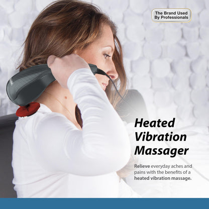 Wahl Heat Therapy Corded Vibratory Therapeutic Body Massager, Heated Handheld Massage Tool with Two Speeds, Relieve Neck, Shoulder, Muscle, Leg & Back Pain, Model 4196-1201