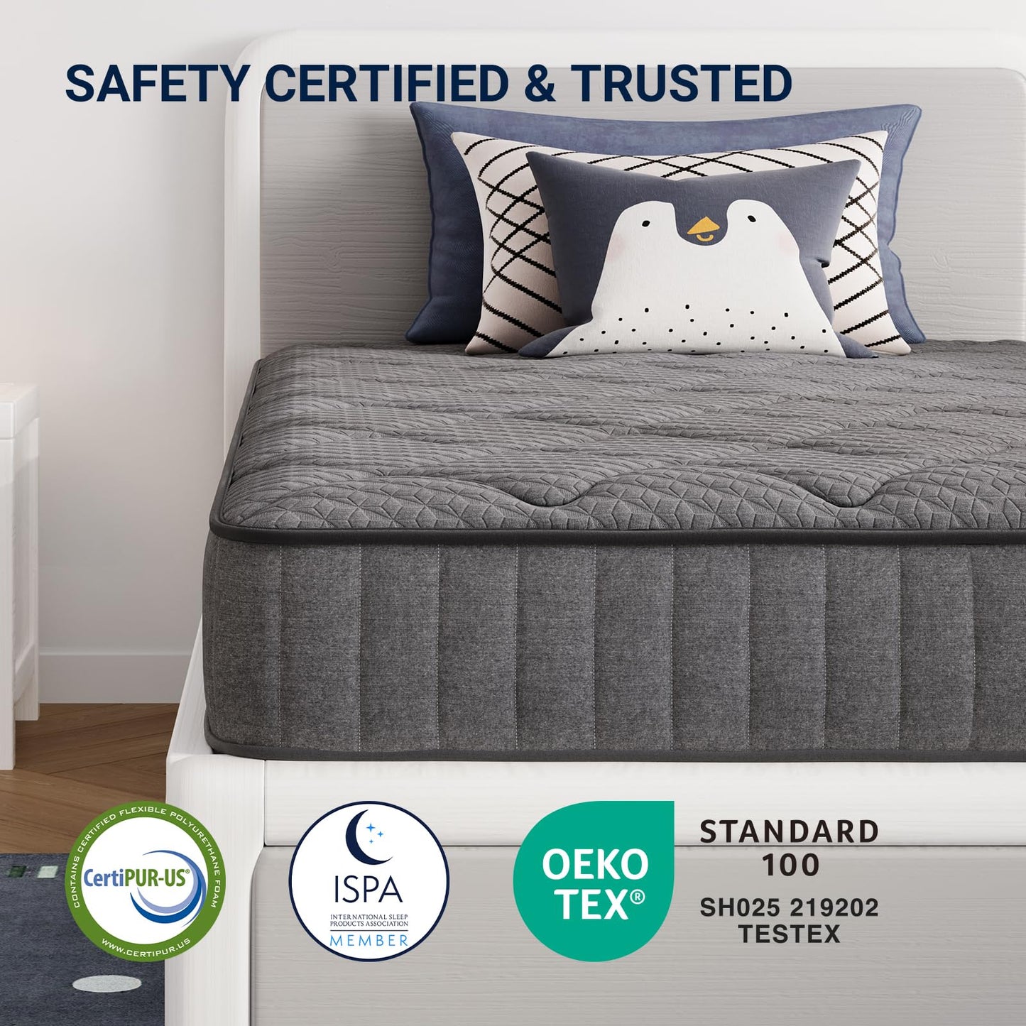 Avenco Twin Mattress, 6 Inch Twin Size Mattress in a Box, Medium Firm Hybrid Mattresses with Bonnell Spring and Gel Memory Foam for Cool Night Sleep & Pressure Relief, CertiPUR-US Certified