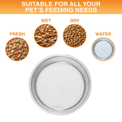 Neater Pet Brands Stainless Steel Dog Bowls with Non-Slip Rubber Bottom – 2 Cup (16 oz), Black - Set of 2 Heavy Duty Metal Dog Bowls, Dishwasher Safe, Food or Water Bowl, Ideal for Small Dogs & Cats