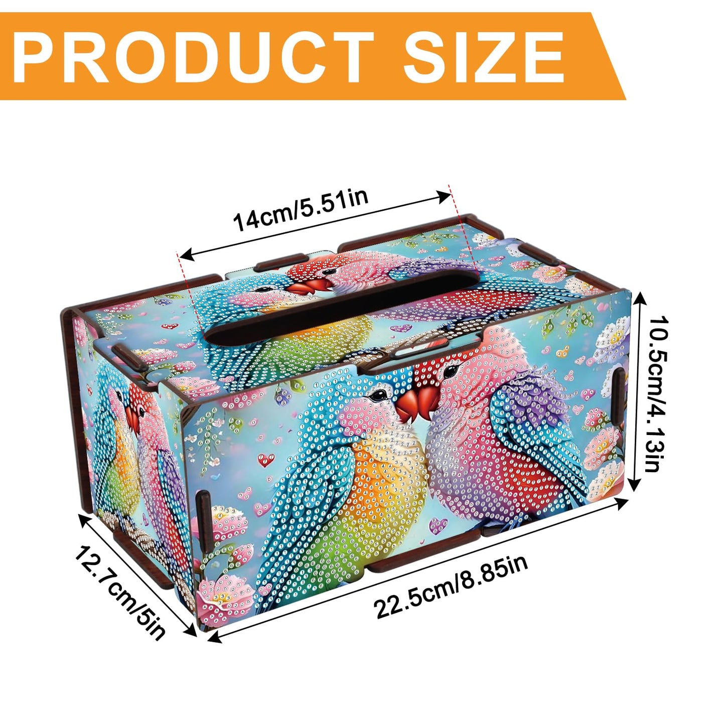 DIY Diamond Painting Tissue Box kit, Bird Shaped Tissue Box with Pull-Out Opening, Suitable for Home and Office Decoration, Ideal as a Handmade Art Gift for Adults