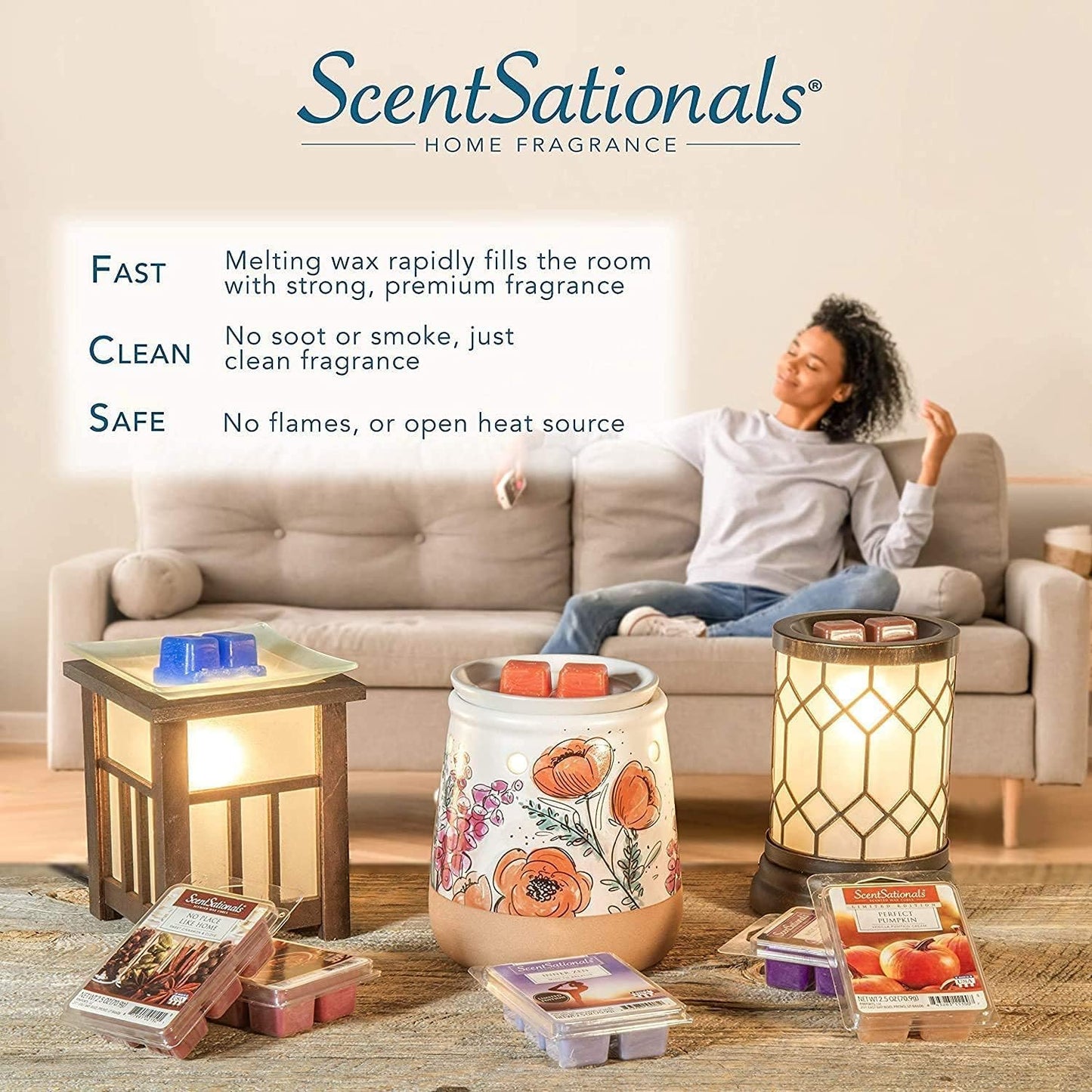 Scentsationals Wax Melts - Beach Please, Long Lasting Scented Melts for Warmer, 10oz (24-Cubes)