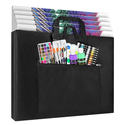 GOTIDEAL Large Art Portfolio Bag,Side Widening, 24x36 Inches Waterproof Art Portfolio Case with Shoulder&Handle Carry, Storage Carrying Bag for Artwork Sketch Drawing Canvas Photography Poster