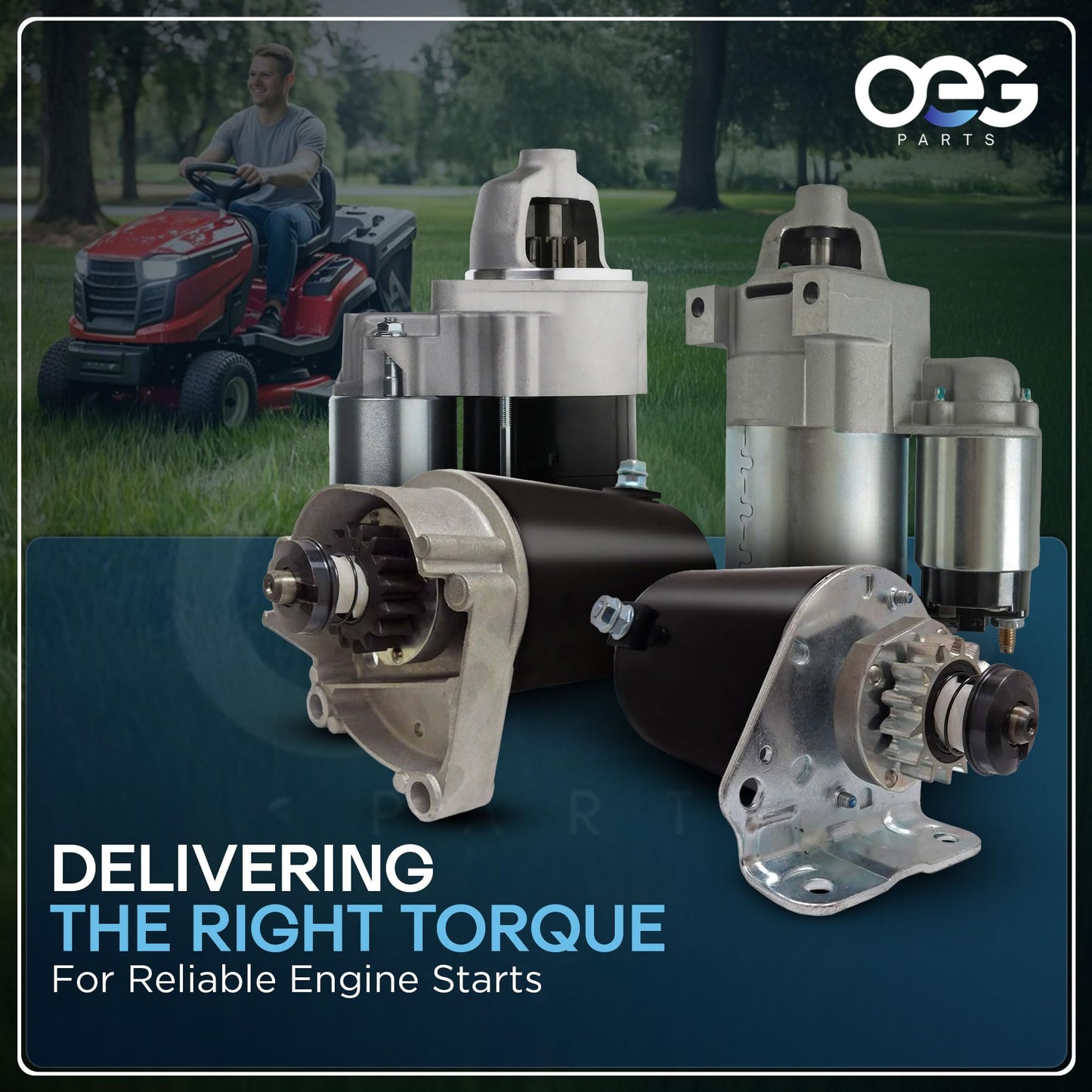 OEG Parts New Starter Compatible with Briggs and Stratton 11HP-18HP 393499 497401 494198 494990 Toro Compatible with John Deere Cub Cadet AM106883 AM38136 AM39285 SBS0004 41022005 41022005R 41022015