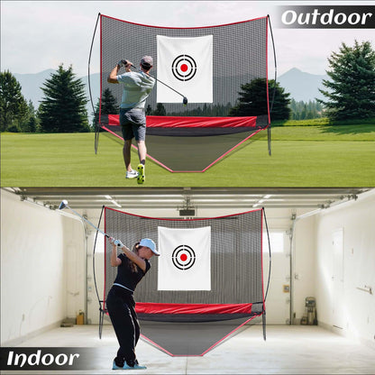 KAIDIDA Golf Practice Net: 10x8ft Heavy Duty for Yard Driving Garage Home Use Adults Golfers with Ball Tee Turf Mat Cap