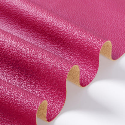 Marine Vinyl Fabric, Upholstery Faux Leather Fabric by The Yard, 1.05mm Lychee Texture Leather Sheets for Sofa Chairs Handbags Hair Bows Earrings Crafts (1 Foot 12''X 54'', Hot Pink)