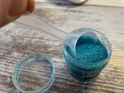 Ranger Metallic Embossing Powder Set, Embossing Powder Spoons, Red Tinsel, Green Tinsel, Gold Tinsel, Silver Tinsel, Frosted Crystal and Blue Tinsel