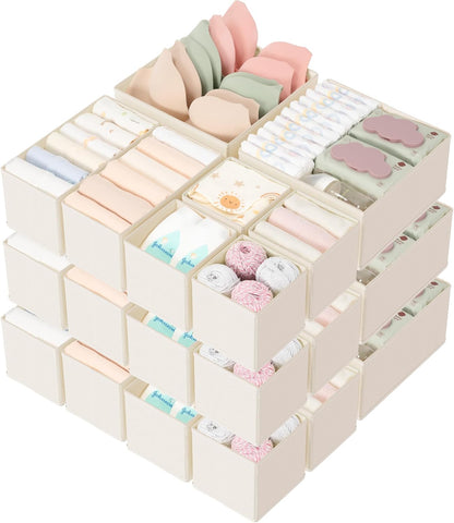 18-Piece Set, Closet Criusia Drawer Organizer Dresser Organizer for Baby Clothes, Foldable Storage & Drawer Dividers