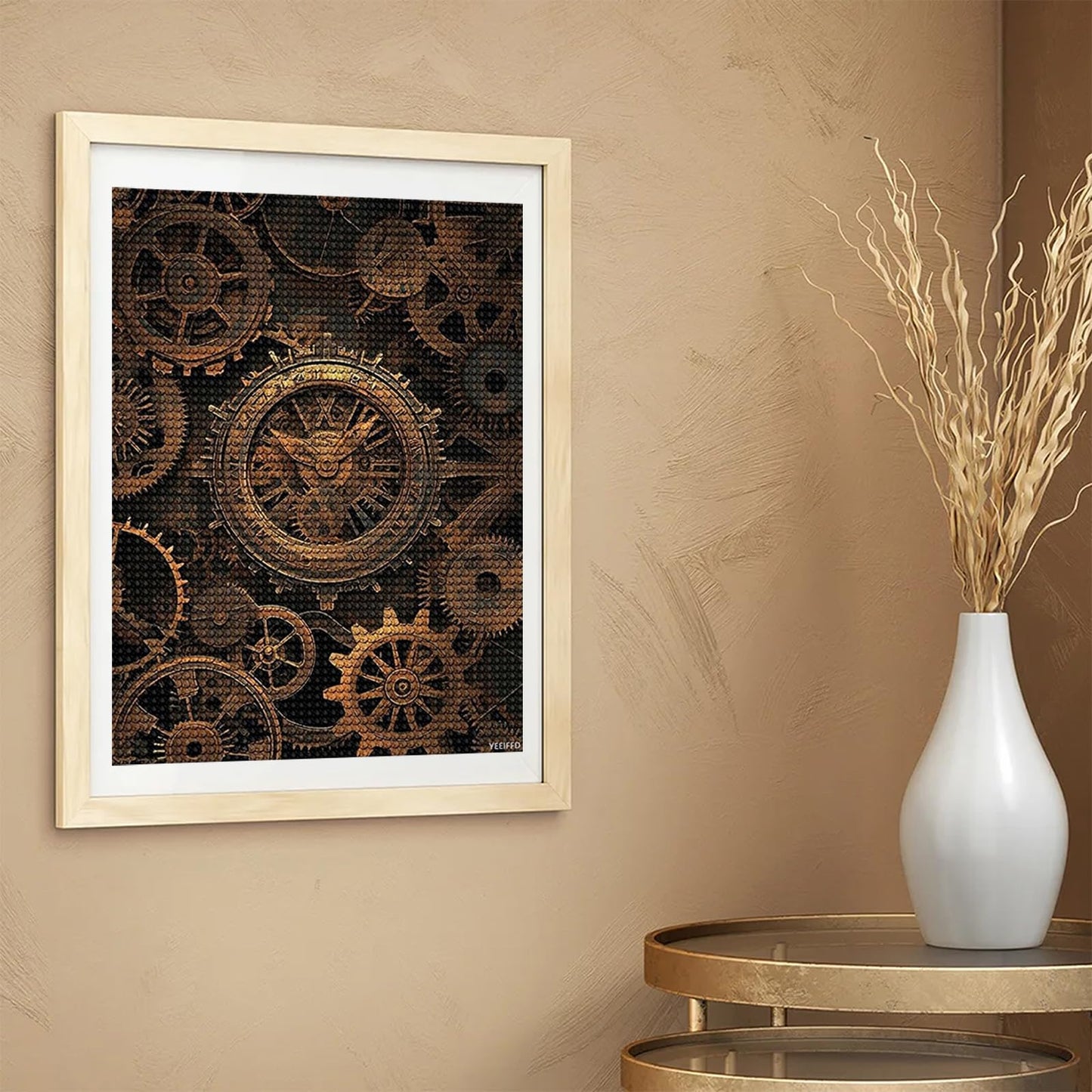 YEEIFFD Steampunk Gears Diamond Art Painting Art Kits for Adults Diamond Art Painting Diamond Art Kits 5D Diamond Art for Home Wall Decor 12x16 inch