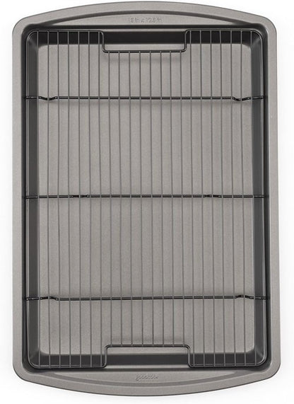 GoodCook Nonstick Carbon Steel Baking Pan & Raised Wire Rack - 15” x 10.5” | Perfect for Pizza, Bacon & More