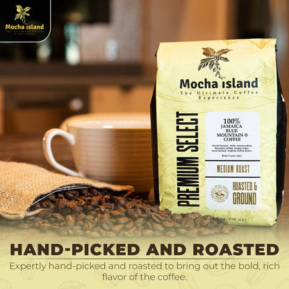 Mocha Island Blue Mountain Coffee (Blue Mountain Coffee Ground, 1lb)