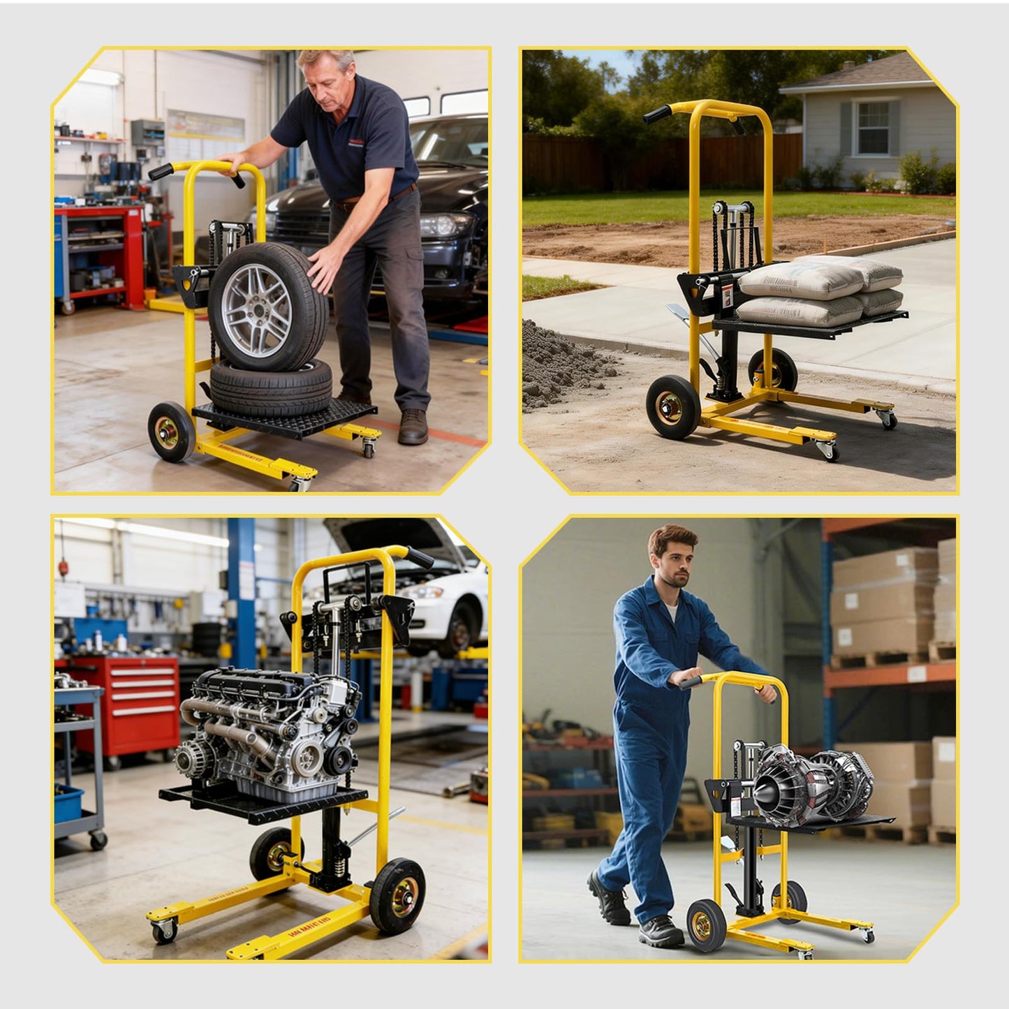 Hydraulic Lift Table Cart, 480 Lbs Capacity 35" Max Lift Heavy-Duty Hydraulic Material Lift, Portable Steel Platform Lift Cart w/ 9" Swivel Casters, Hydraulic Pallet Jack Table for Material Handling