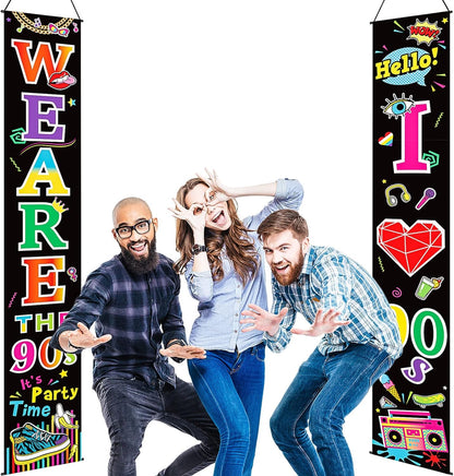 Blulu 70s 80s Party Decoration, I Love 1980s Banner, Back to The 1980s Hanging Porch Signs for Wall Decor