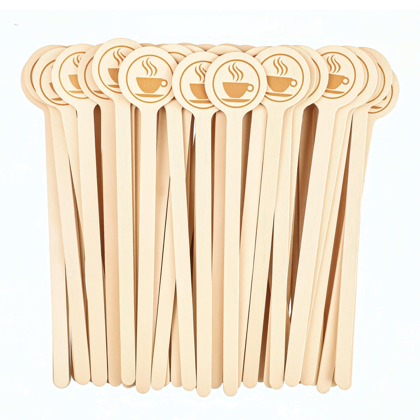 YANPROG Wooden Coffee Stirrers 100-Pack Coffee Stir Sticks 5.9 Inch Natural Birch Stir Sticks with Round Ends, Disposable Stirring Sticks for Coffee, Cocktails, Milk & Hot Drinks