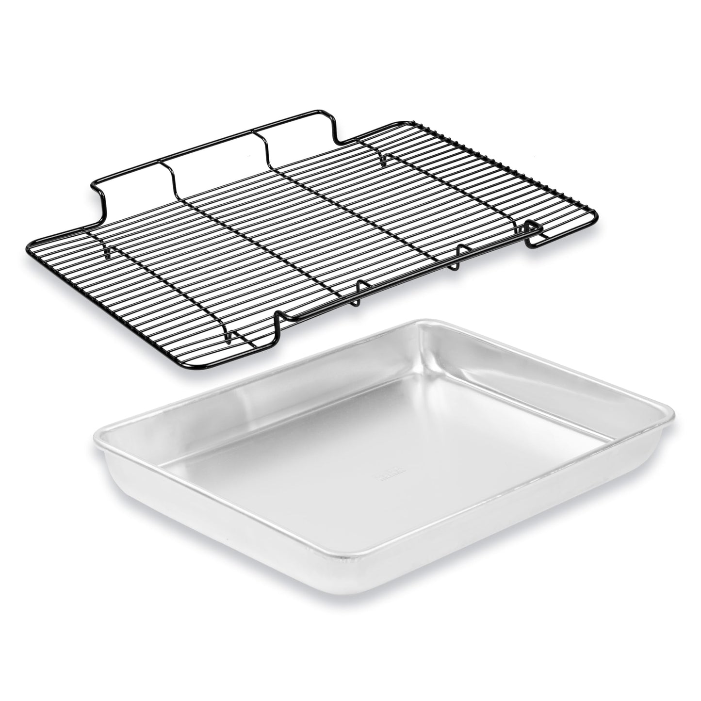 Baker's Secret Non-Toxic Large Roasting Pan 18" with Rack, Roaster 100% Recycled Aluminum, Turkey Roasting Pan, Vegetables, Poultry - The Natural Aluminum Collection PFOA, PFOS, and PTFE free