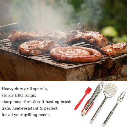 12 Pcs Camping Cooking Utensil Set, Camp Kitchen Set with Organizer Bag, Stainless Steel Outdoor Cooking and Grilling Utensil Organizer for Travel, Picnics, Camping, BBQs, Parties
