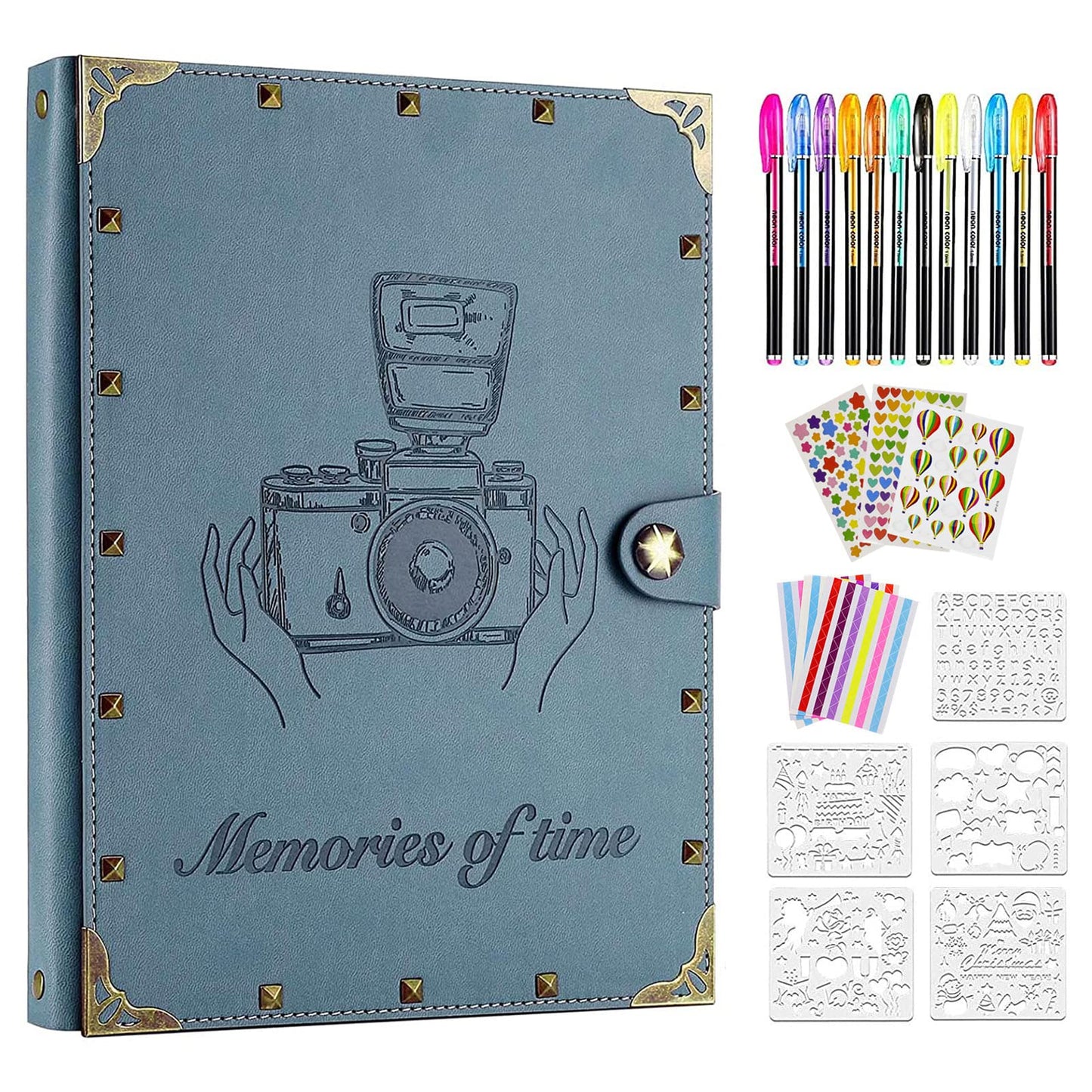 ZEEYUAN Leather Scrapbook Album 60 Pages Love Memory Photo Album 8.5x11 inch, Travelling Journal Scrap Book Family Scrapbook Scrapbooking Supplies Kits Gift for Couples Anniversary Wedding