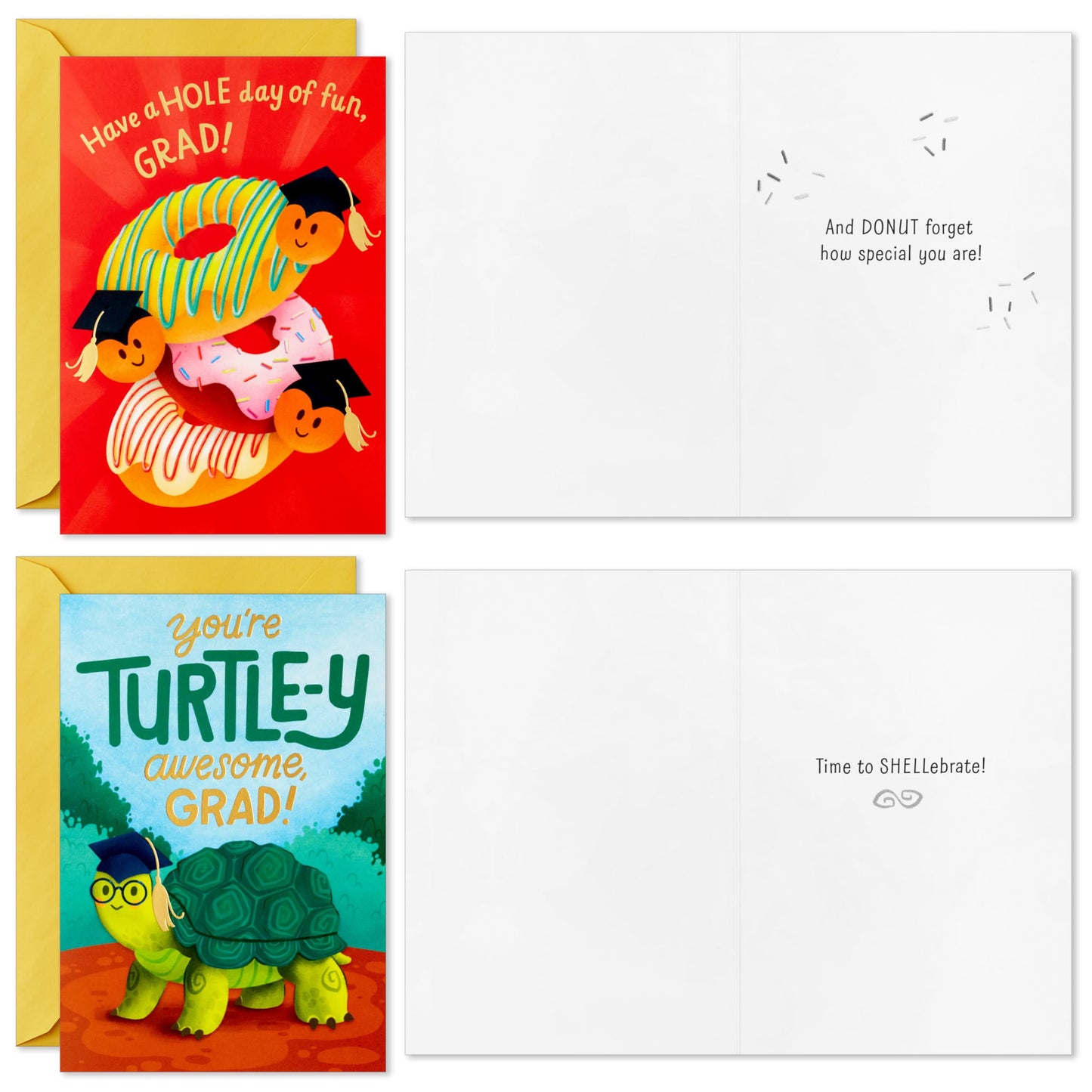 Hallmark Graduation Cards for Kids Bulk Assortment (36 Cards with Envelopes) Pizza, Nachos, Turtle, Cow, Donut for Preschool, Kindergarten, Elementary and More
