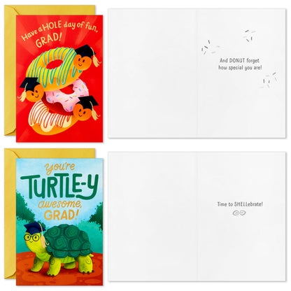 Hallmark Graduation Cards for Kids Bulk Assortment (36 Cards with Envelopes) Pizza, Nachos, Turtle, Cow, Donut for Preschool, Kindergarten, Elementary and More