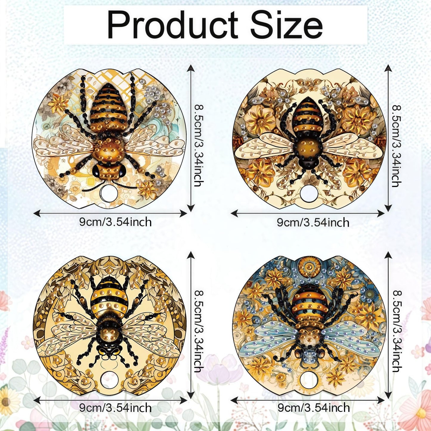 DDGYP 4Pcs Diamond Painting Cup Lid Accessories, 5D Diamond Art Tumbler Lid Topper, Acrylic DIY Craft Supplies, Diamond Art Kits for Adults, for 40oz Tumbler with Handle, Home & Daily Decoration