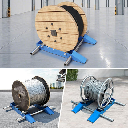 Cable Drum Roller, Heavy Duty Cable Caddy,Wire Unwinder Dispenser, Double Rail Wire Stand for Drum Reel Max 39.4in Width, 2 Ton