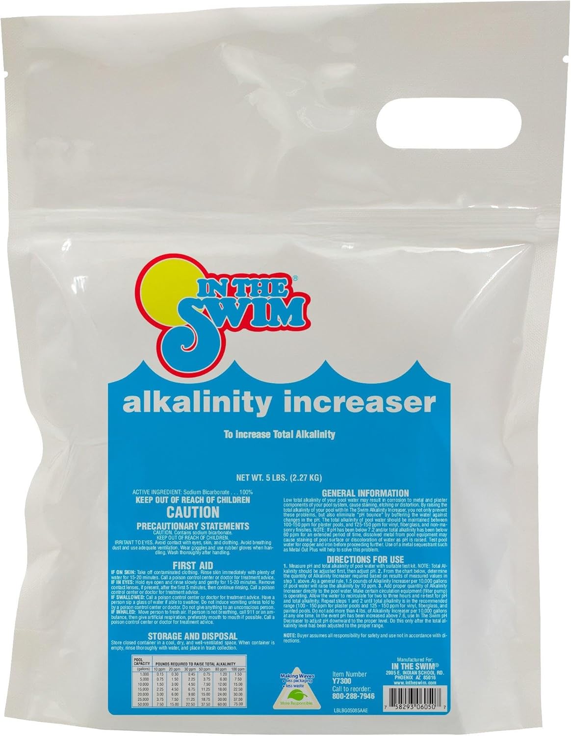 Swimming Swimming 100% 5 In The Swim Alkalinity Increaser for Pools - Raises Alkalinity and Balances pH Levels in Your