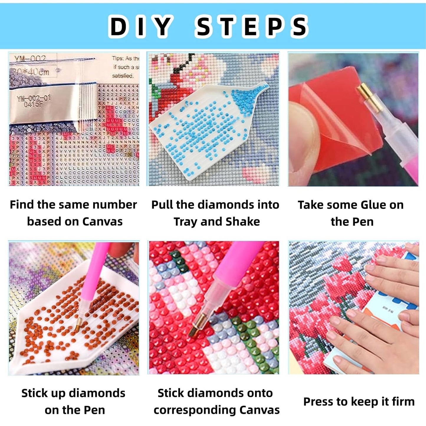 Diamond Painting Kits for Adults, 4 Pack Different Shops 5D Diamond Art Painting for Beginners, Full Drill Round DIY Gem Painting, Diamond Dot Gem Art Painting Kits for Home Art Decor, 13.8X13.8 inch