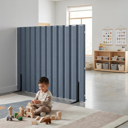 Angeles 48" x 6' Quiet Divider With Sound Dampening Panels, Freestanding Room Divider Wall, Gray