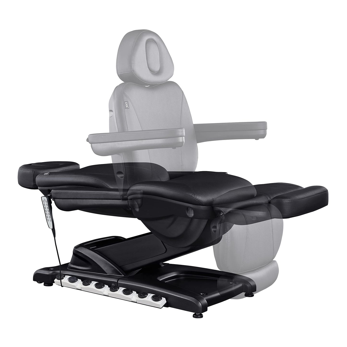 Dir Full Electrical 4 Motor Facial Beauty Bed - Doctor, Tattoo, Medical Podiatry Chair - Spa Aesthetic Chair with Thermal Heated Seats Apollo, Black