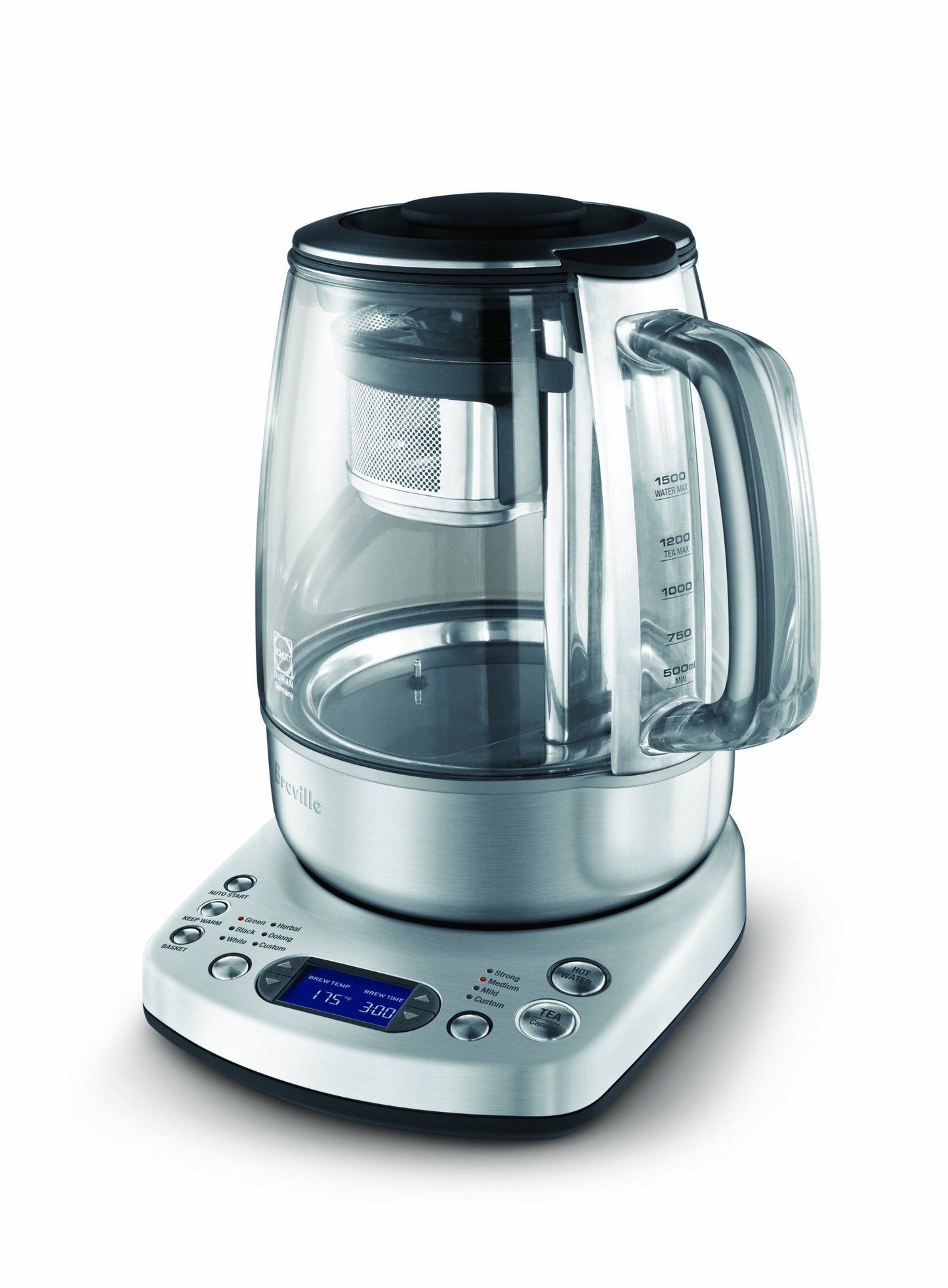 Breville BTM800XL Tea Maker Infuser and Water Kettle, 51 oz, Brushed Stainless Steel and Glass
