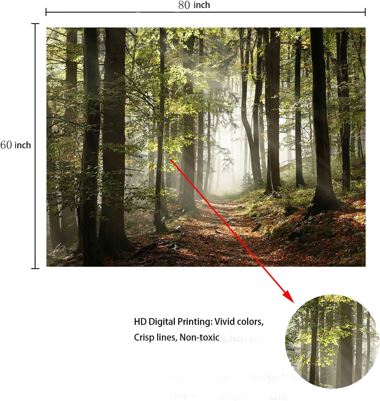 DZGlobal Forest Pathway in Misty Mountain Tapestry, Nature Landscape Wall Hanging Art for Living Room Bedroom Kitchen