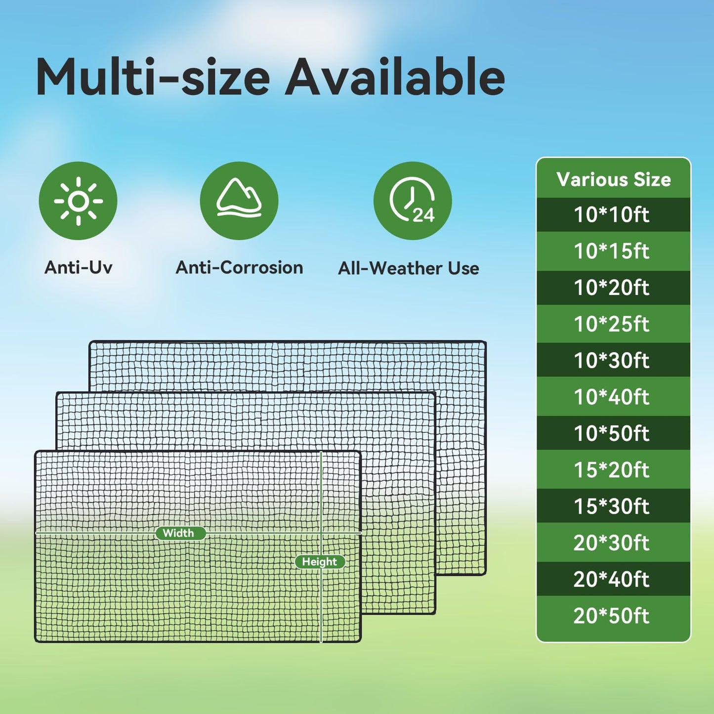 Golf Practice nets for Backyard 20x50ft Driving Real Golf Balls Nylon Netting, Golf Hitting Net for Garage Swing Training, Heavy Duty Sports Netting