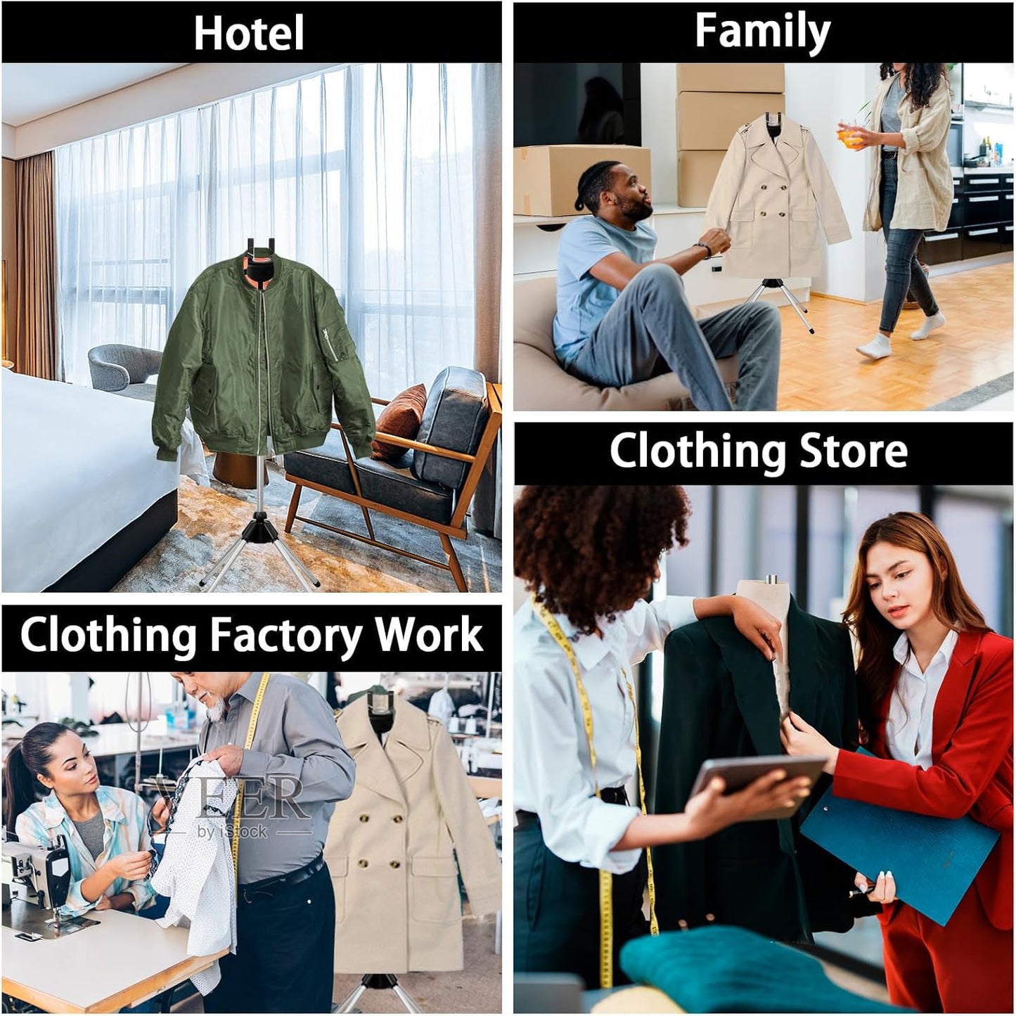 Iron Steam Stand, Height Adjustable Foldable Garment Steamer Rack for Home Steam Ironing