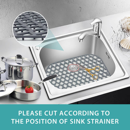 SAMSIER Silicone Sink Protectors Mats (13x11 & 14x12 & 16x12 & 18x16 & 19x14 & 21x16 & 22x13 & 25x16 & 26x14 & 28x14 & 30x16) for Bottom of Kitchen Sink (16.7”x12.5”)