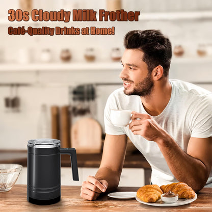 Milk Frother, 4-in-1 Milk Frother and Steamer, Large capacity Electric Milk Steamer, Automatic Cold and Hot Foam maker for Lattes, Cappuccinos at home