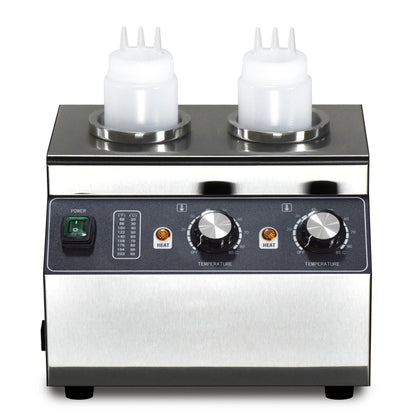 Electric Cheese Sauce Warmer Nacho Cheese Dispenser Warmer ， Commercial Cheese Dispenser, Hot Fudge Bottle Warmer for Cheese Chocolate Hot Fudge Caramel 86-185℉ 110V