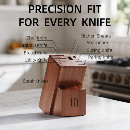 KnifeSaga Kitchen Knife Set Premium, Japanese High Carbon Stainless Steel 15 Pcs Enduring Ultra Sharp Knife Block Set with Sharpener and Wood Block, Professional White Chef Knives set for Kitchen