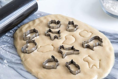 Fox Run Mini Animal Cookie Cutters - Metallic Design, Perfect for Baking Fun | 0.75 x 1.5 x 1 Inches