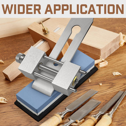 WEWEAL Chisel Sharpening Jig Kit, Heavy Duty Precise Honing Guide with Adjustable Angle Fixture and Angle Gauge, All Metal Sharpening Fine Tools for Woodworking Chisels and Planes (5/32" to 3")