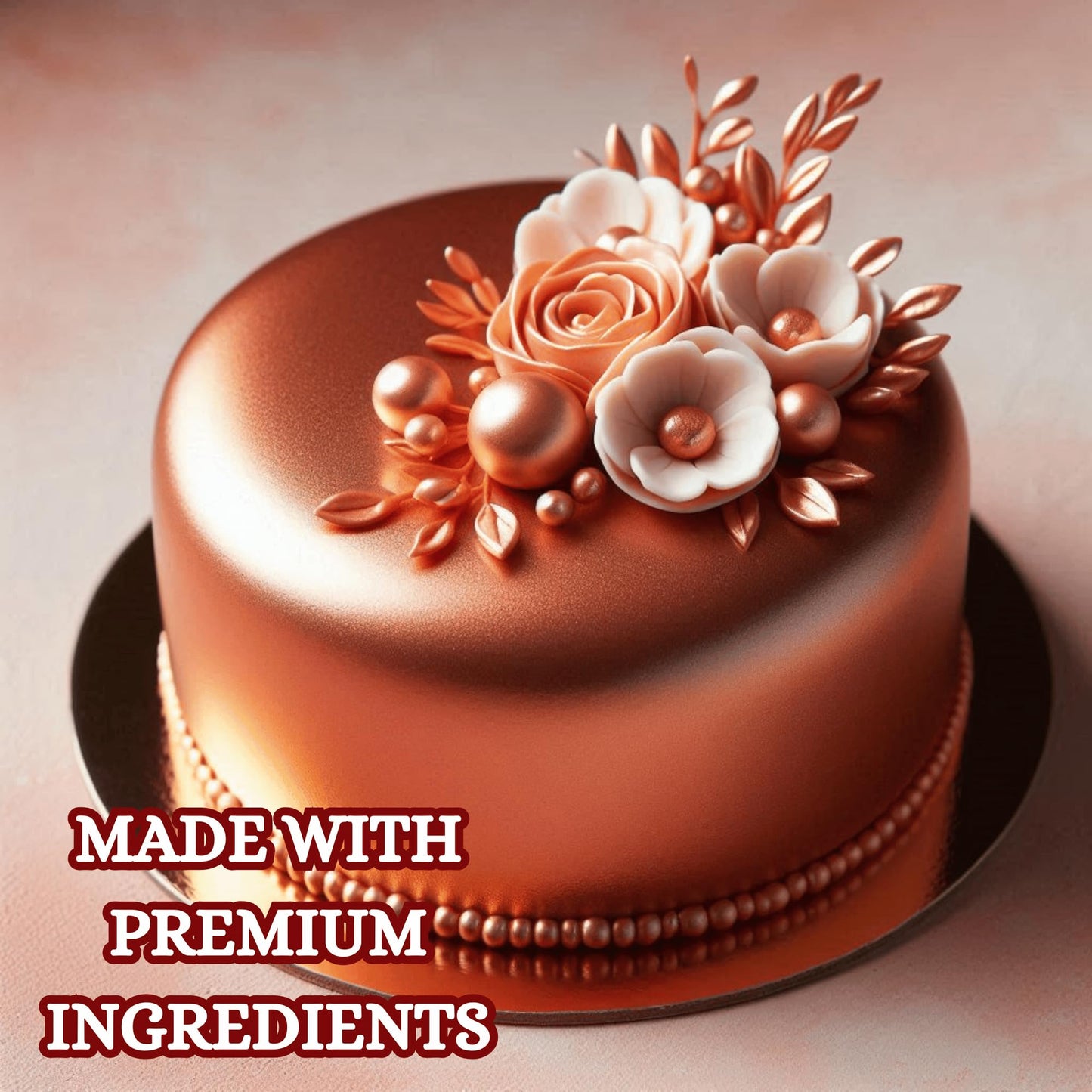 Confect Showstopper Copper Metallic Fondant | Edible Fondant For Cakes | Chefs Choice Fondants for Cake Decorating Cake | Vegan, Gluten-Free, Nut-Free, Palm Oil-Free – 8.8 Oz