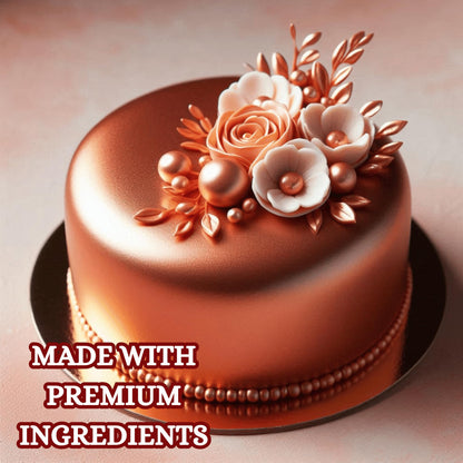 Confect Showstopper Copper Metallic Fondant | Edible Fondant For Cakes | Chefs Choice Fondants for Cake Decorating Cake | Vegan, Gluten-Free, Nut-Free, Palm Oil-Free – 8.8 Oz