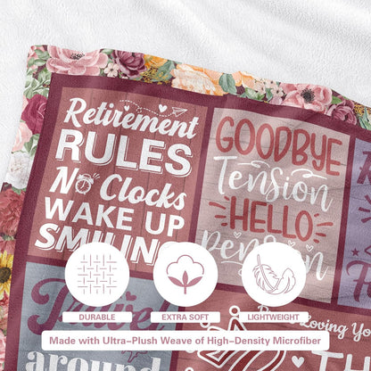 2026, 80"x60" Retirement Gift for Woman, Retirement Gifts for Women Retired Blanket to My Mom Grandma, Farewell Merch