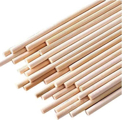 HOPELF Bamboo Dowel Rods - 50PCS Assorted 1/4 x 12 Inch Hardwood Sticks for Crafts & DIY Projects