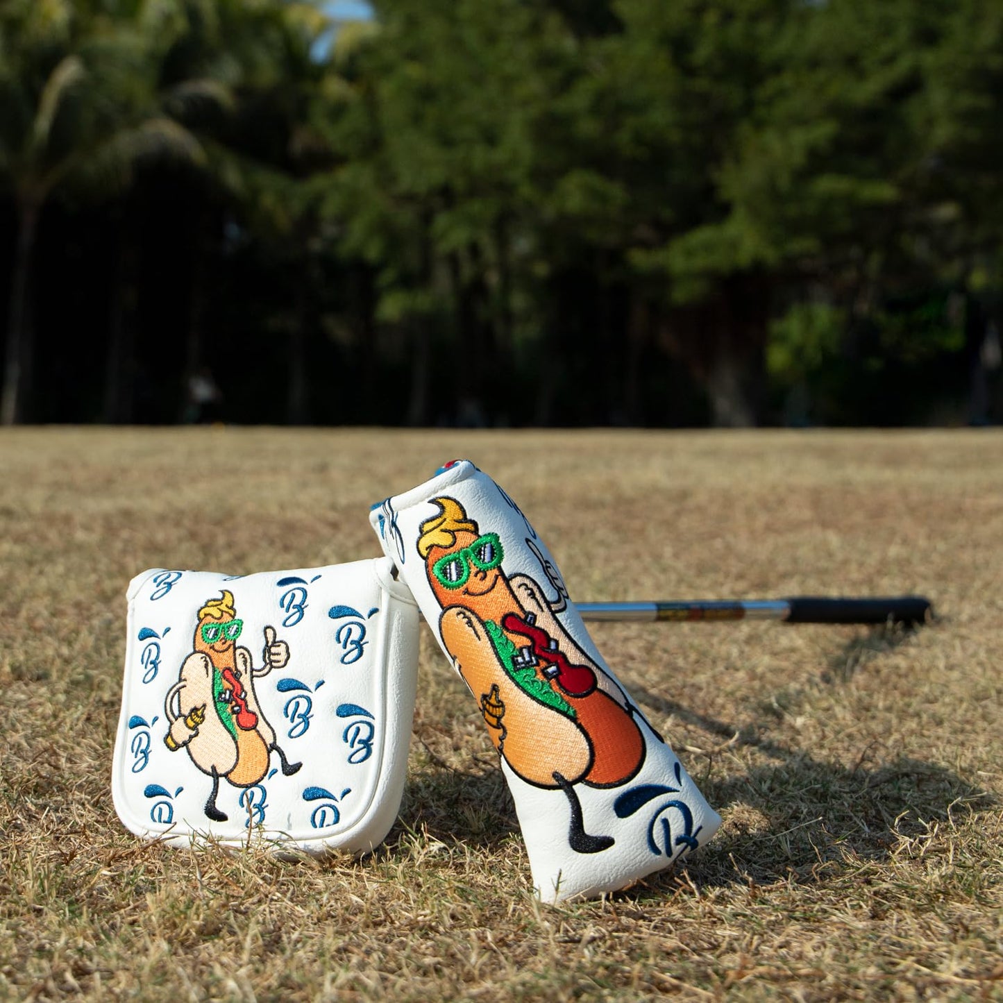 BAIRBRE Putter Covers Hotdog Mallet Putter Headcover Blade Putter Covers Leather Golf Headcover with Magnetic Golf Club Cover for All Brand (for Mallet Putter)