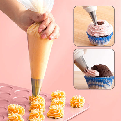 FIVETASCake Decorating kit for Beginners-52 Numbered Icing Tips with Pattern Chart,2 Flower Nails and 1 Coupler.Piping Tips Set with storage box.