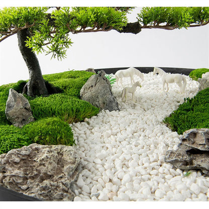 GRFIT Bonsai Artificial Hotel Table Simulation Tree Ornaments with Luxury Flowers and Light, Round Table Centerpiece, Decorative Greenery Ornaments China Artificial Tree Plant