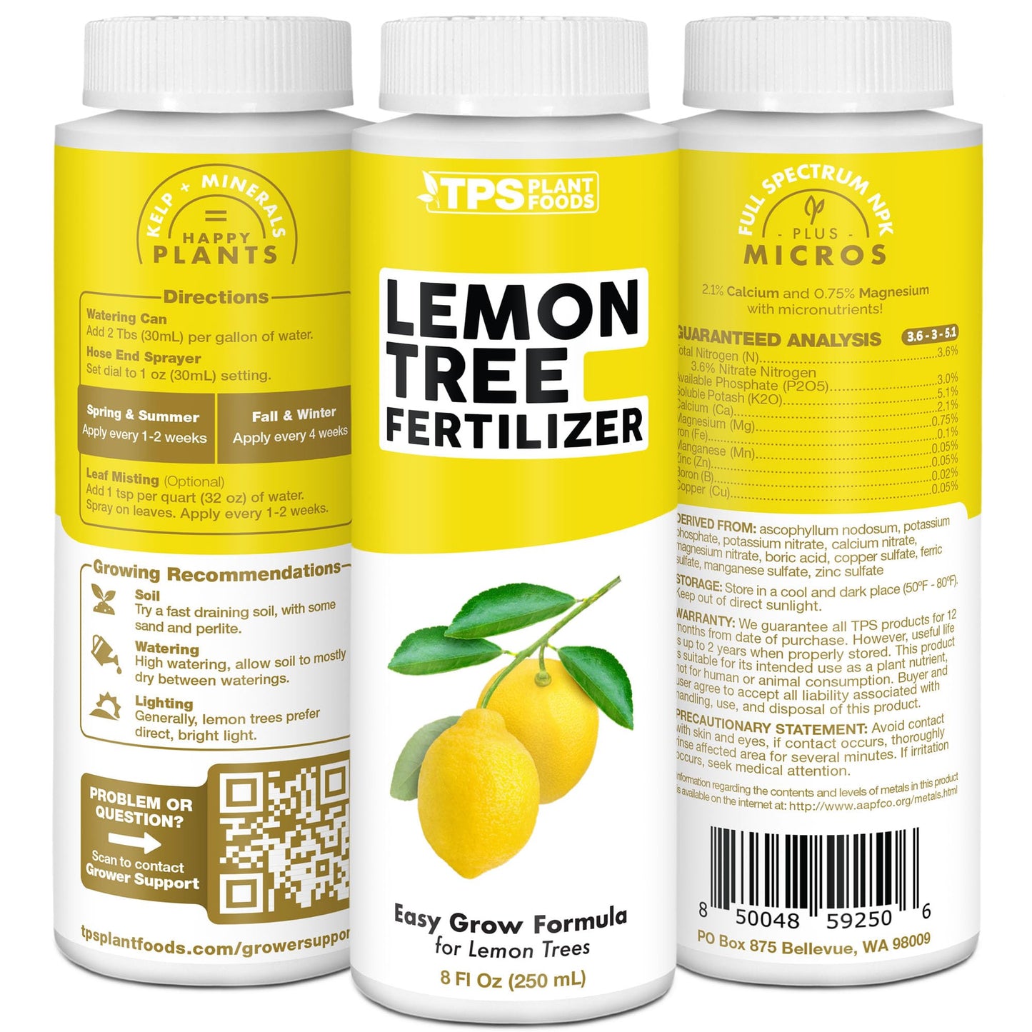 TPS NUTRIENTS Lemon Tree Fertilizer for Lemon Trees and Citrus, Liquid Plant Food, 32 oz (1 Quart)