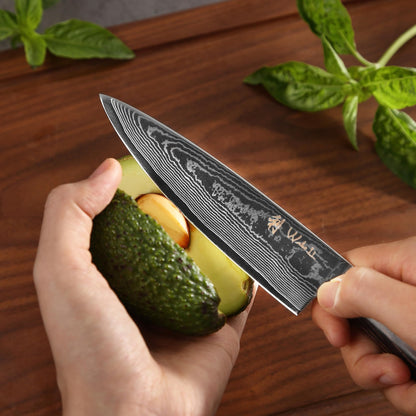 Wakoli EDIB Essentials 3-Piece Damascus Knife Set – Professional Chef's Knives with VG10 Core & 67-Layer Damascus Steel Blades, Ergonomic Pakkawood Handles – Premium Kitchen Knives in Elegant Gift Box