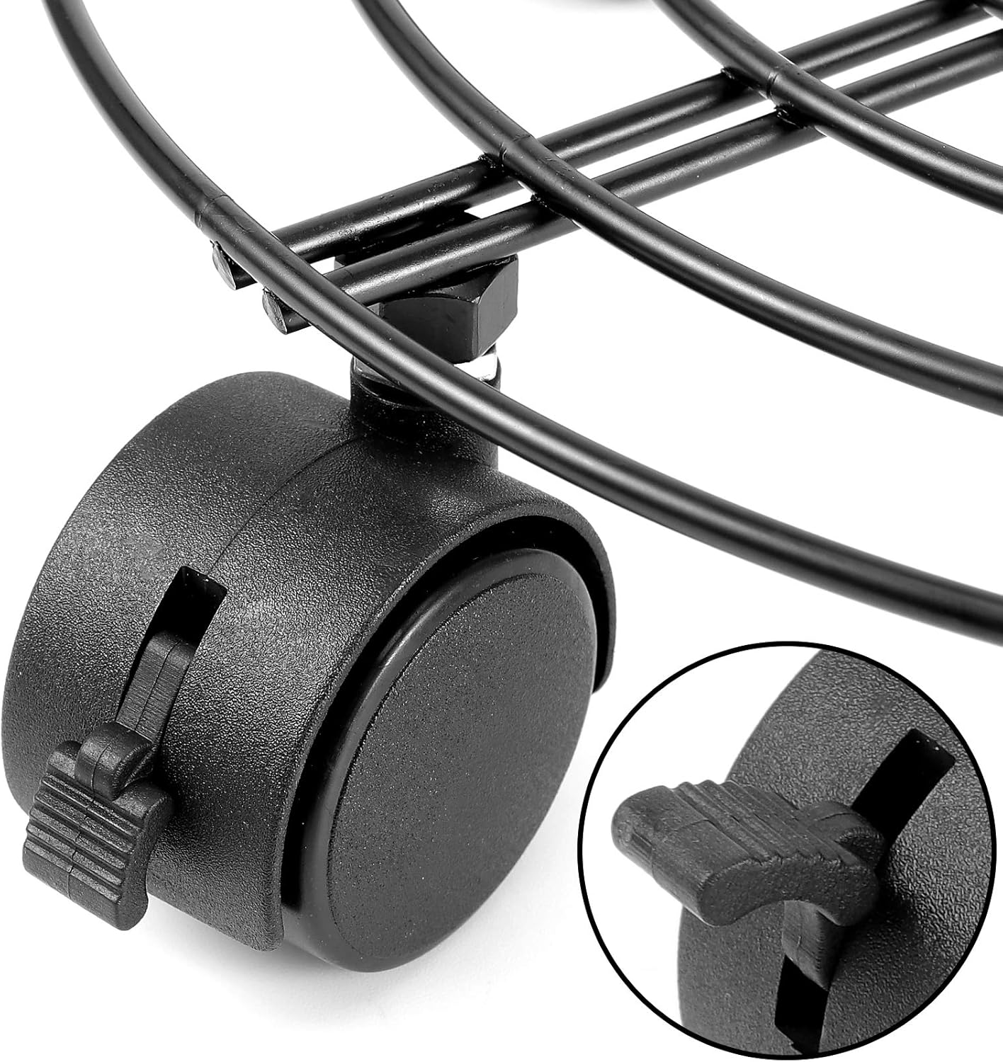 3 Pack 10.6 Inches KEILEOHO Metal Plant Caddy with Wheels, Heavy Duty Plant Caddy Stands, Rolling Plant Stand