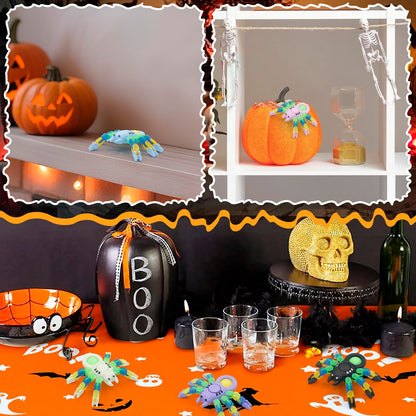LENDOD Halloween Spider Transformable Fidget Toys - Halloween Party Favors Bulk for Kids and Adults, Glow in The Dark, Halloween Treat Bags Gifts, Pop Sensory Fidget Toys & Home Party Decor-15PCS