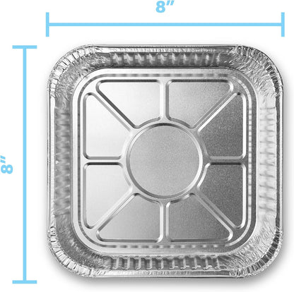 MontoPack 8” Disposable Aluminum Foil Square Baking Pans, 20 Pack for Broiling, Toaster Oven, Meal Prep